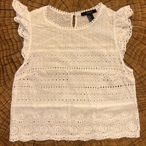 ‼️NWOT: Forever 21 White Eyelet Blouse - S